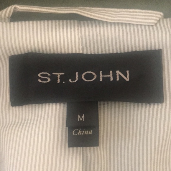 ST JOHN Green Suede Leather Jacket Size M - Picture 8 of 9